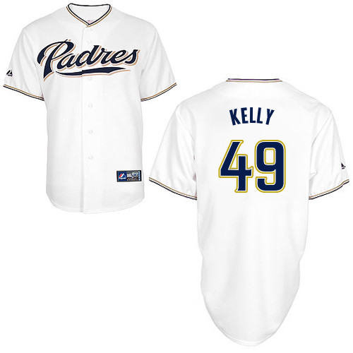 Casey Kelly #49 Youth Baseball Jersey-San Diego Padres Authentic Home White Cool Base MLB Jersey